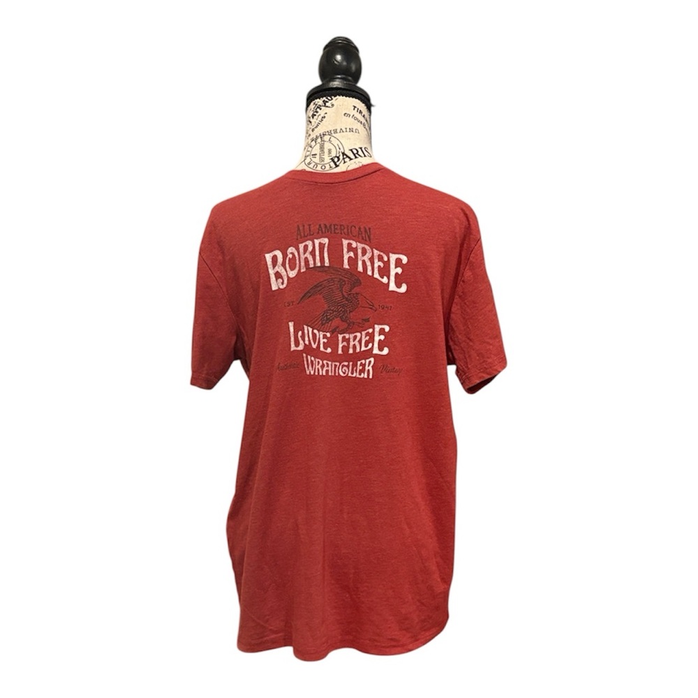 /WRANGLER T-Shirt All American Born Free Graphic Short Sleeve Crew Neck Sz M